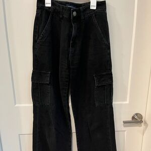 High-rise Aeropostale black cargo wide-leg jeans